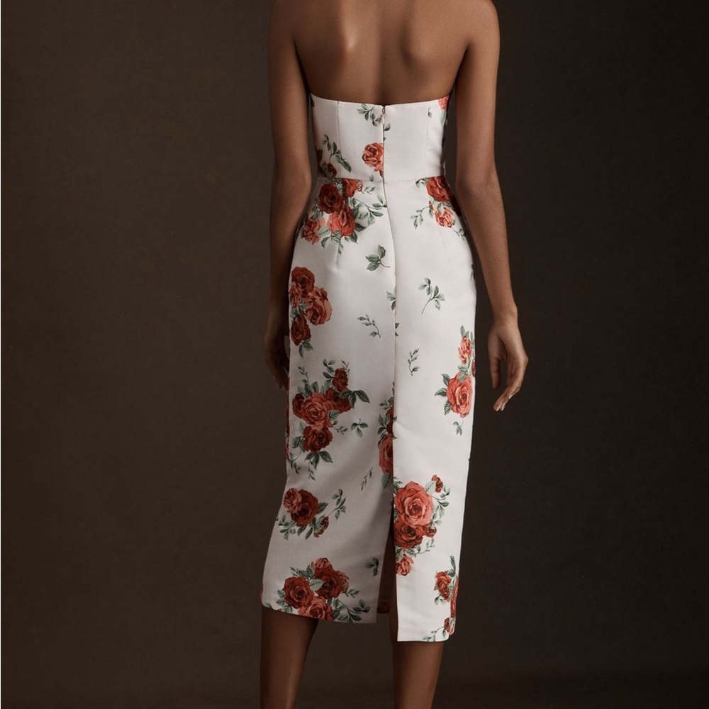 Sachin + Babi Strapless Floral Dress in White and Red - Picture 3 of 12